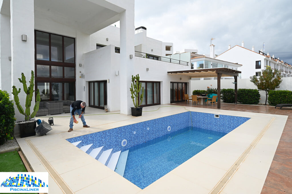 Swimming pool tiling